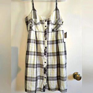 Fox Plaid Dress in Yellow and Brown